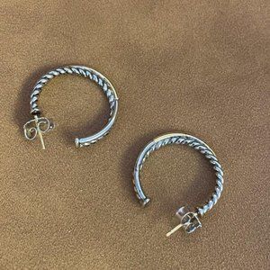 David Yurman Crossover Hoop Earrings